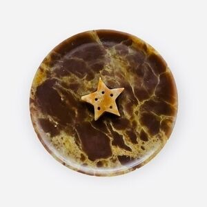 Marble Smoked Sticks Holder Star 3D Figurine Tray India 4" Home Decor Boho VG